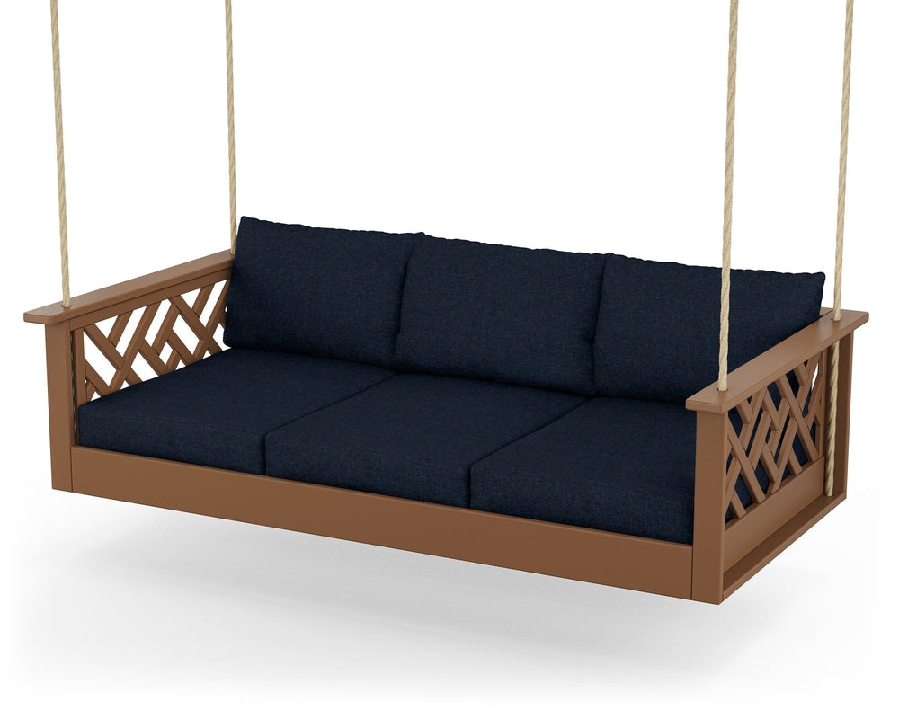Chippendale Daybed Swing - Teak / Marine Indigo