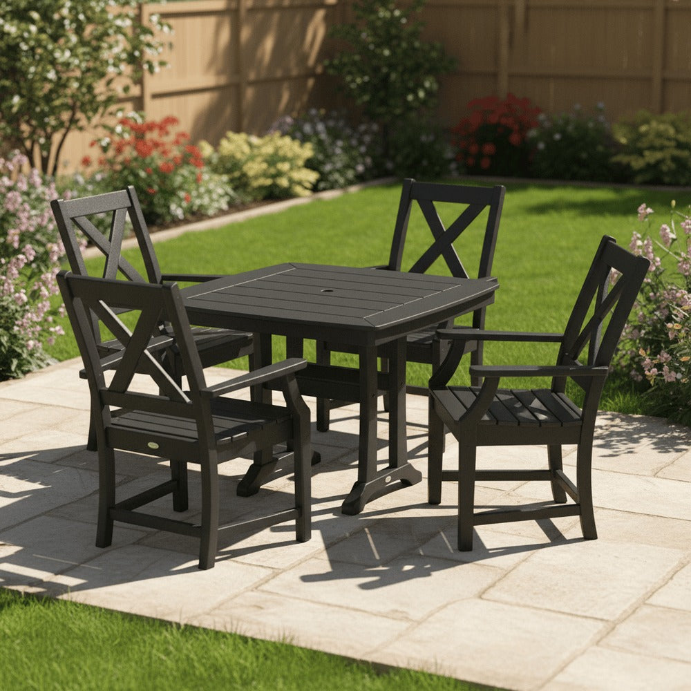 POLYWOOD® Braxton 5-Piece Dining Set with Trestle Legs PWS960-1