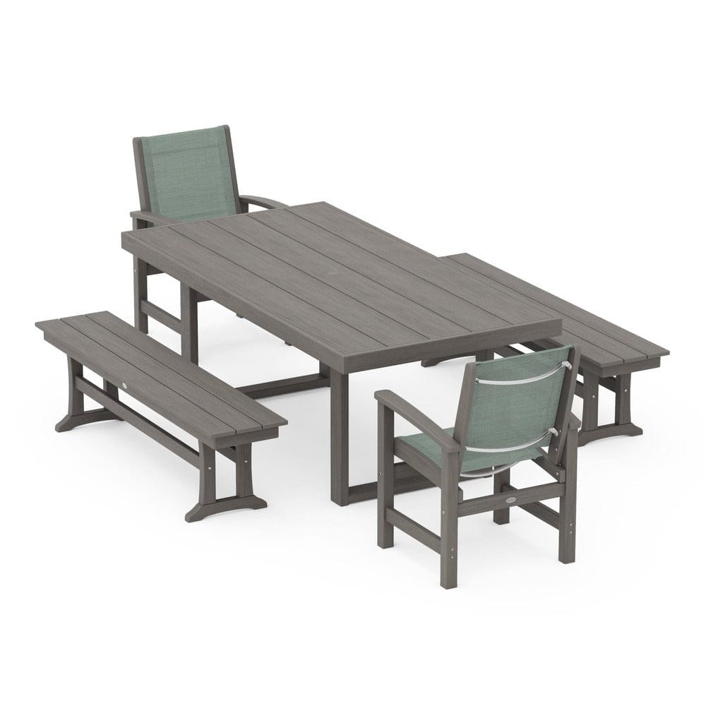 POLYWOOD® - Coastal 5-Piece Dining Set with Trestle Legs - PWS870