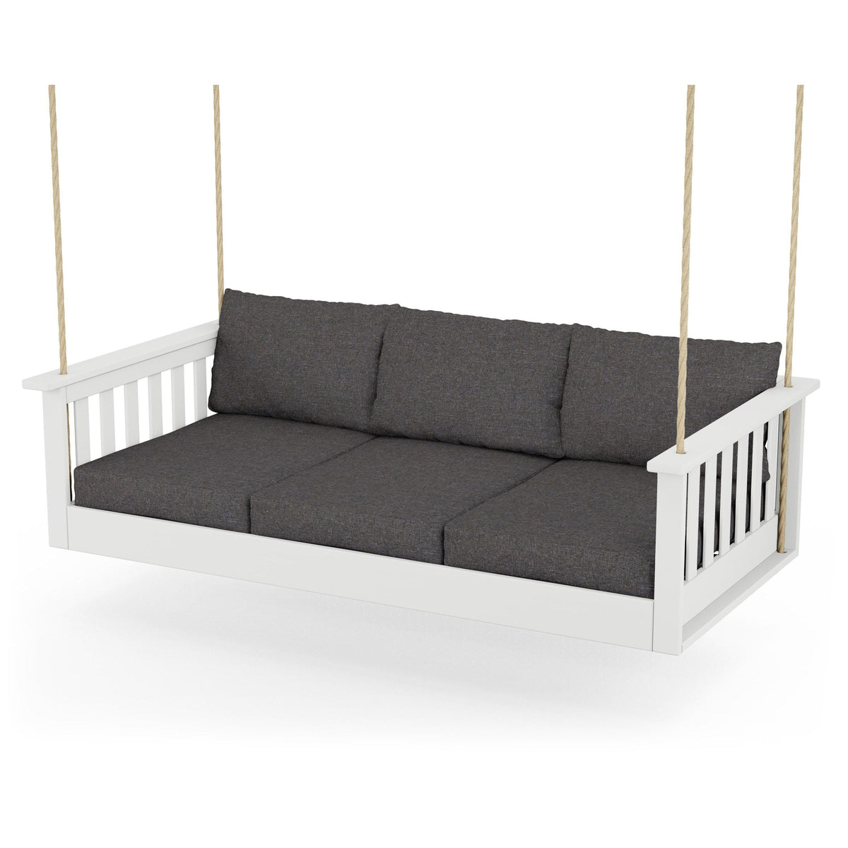 Vineyard Daybed Swing - White / Ash Charcoal