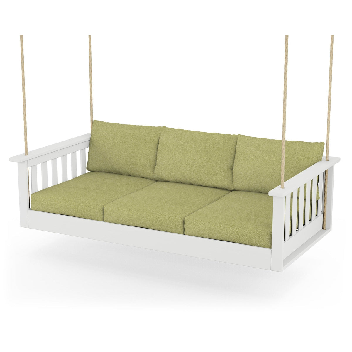 Vineyard Daybed Swing - White / Chartreuse Boucle