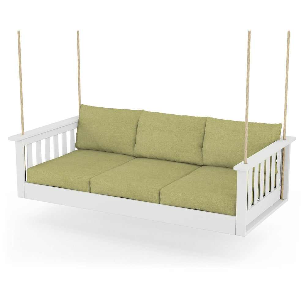 Vineyard Daybed Swing - White / Chartreuse Boucle