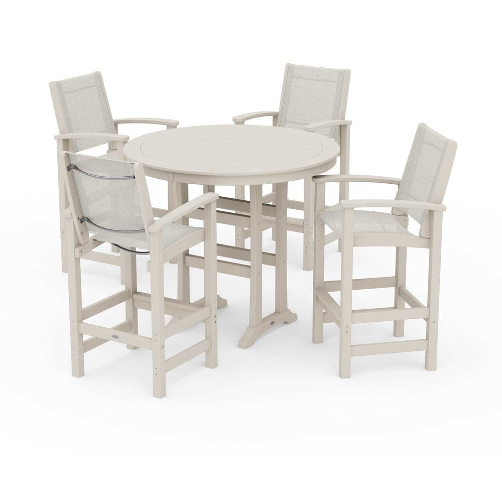 POLYWOOD® - Coastal 5-Piece Nautical Trestle Bar Set - PWS304