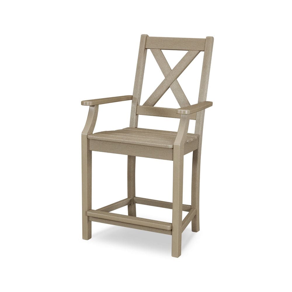 POLYWOOD® Braxton Counter Arm Chair - Vintage Sahara TGD281VSH