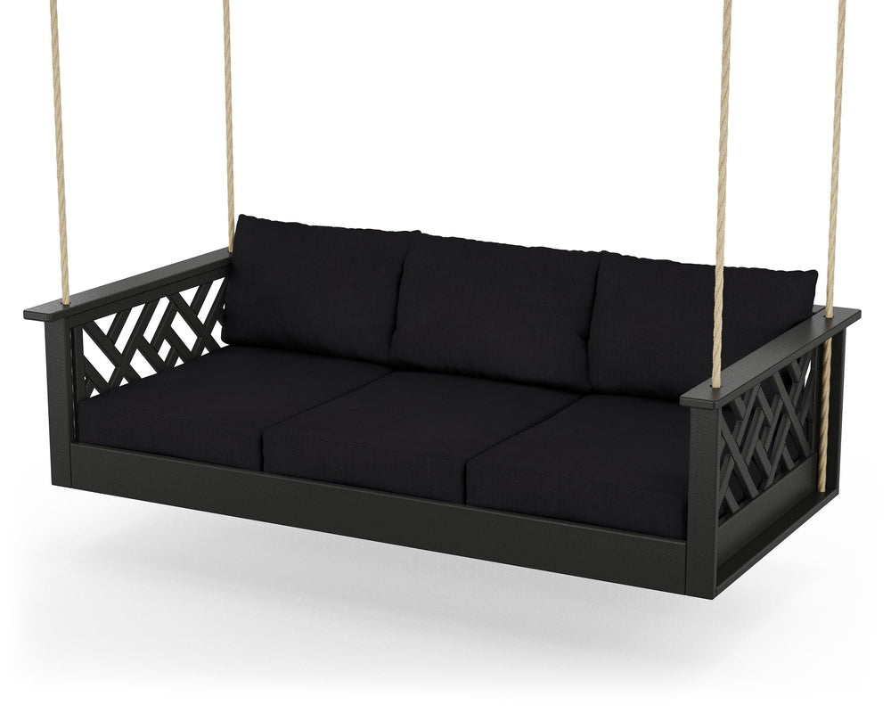 Chippendale Daybed Swing - Black / Midnight Linen