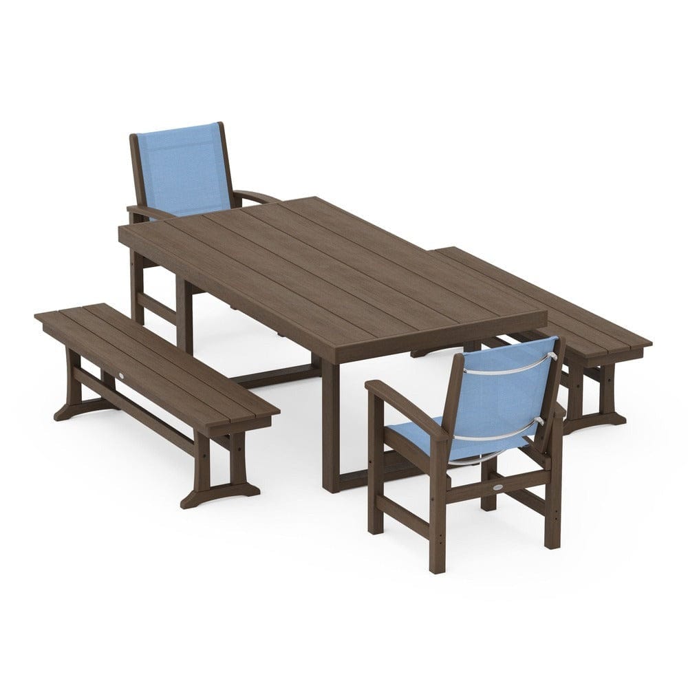POLYWOOD® - Coastal 5-Piece Dining Set with Trestle Legs - PWS870