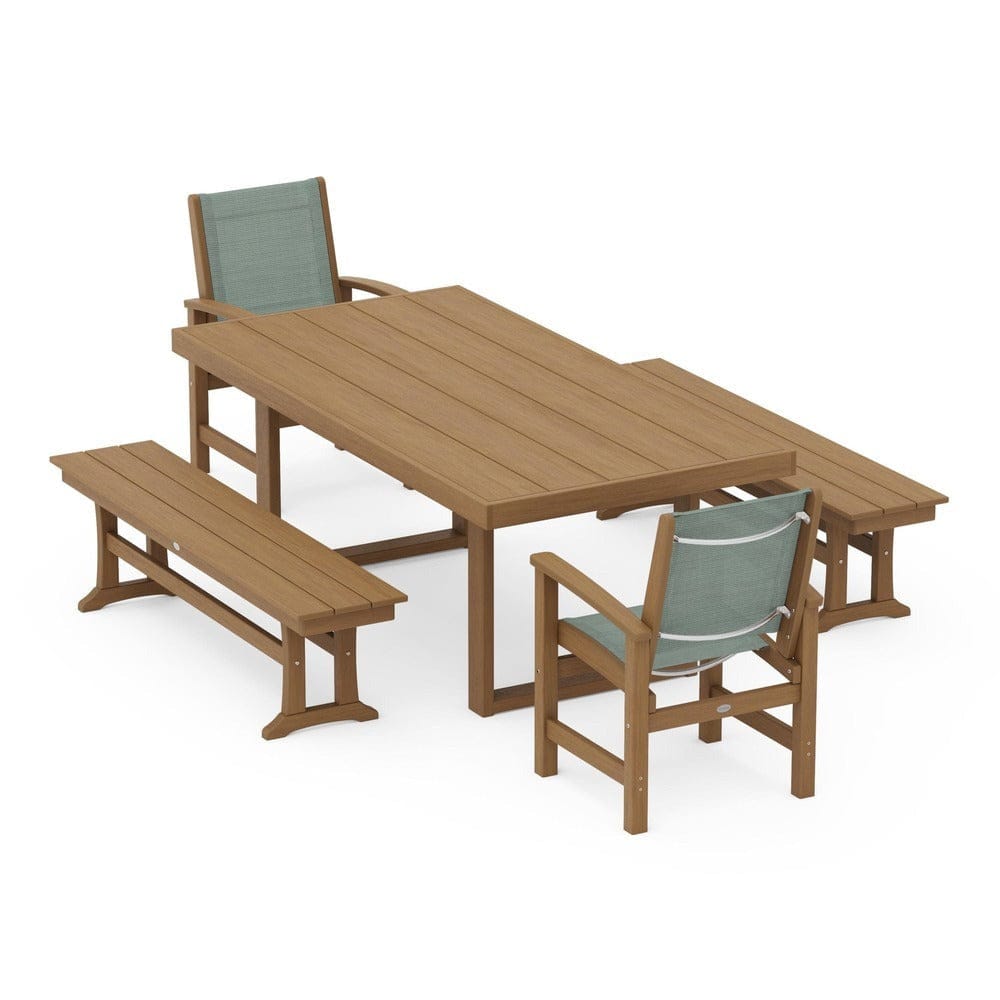 POLYWOOD® - Coastal 5-Piece Dining Set with Trestle Legs - PWS870