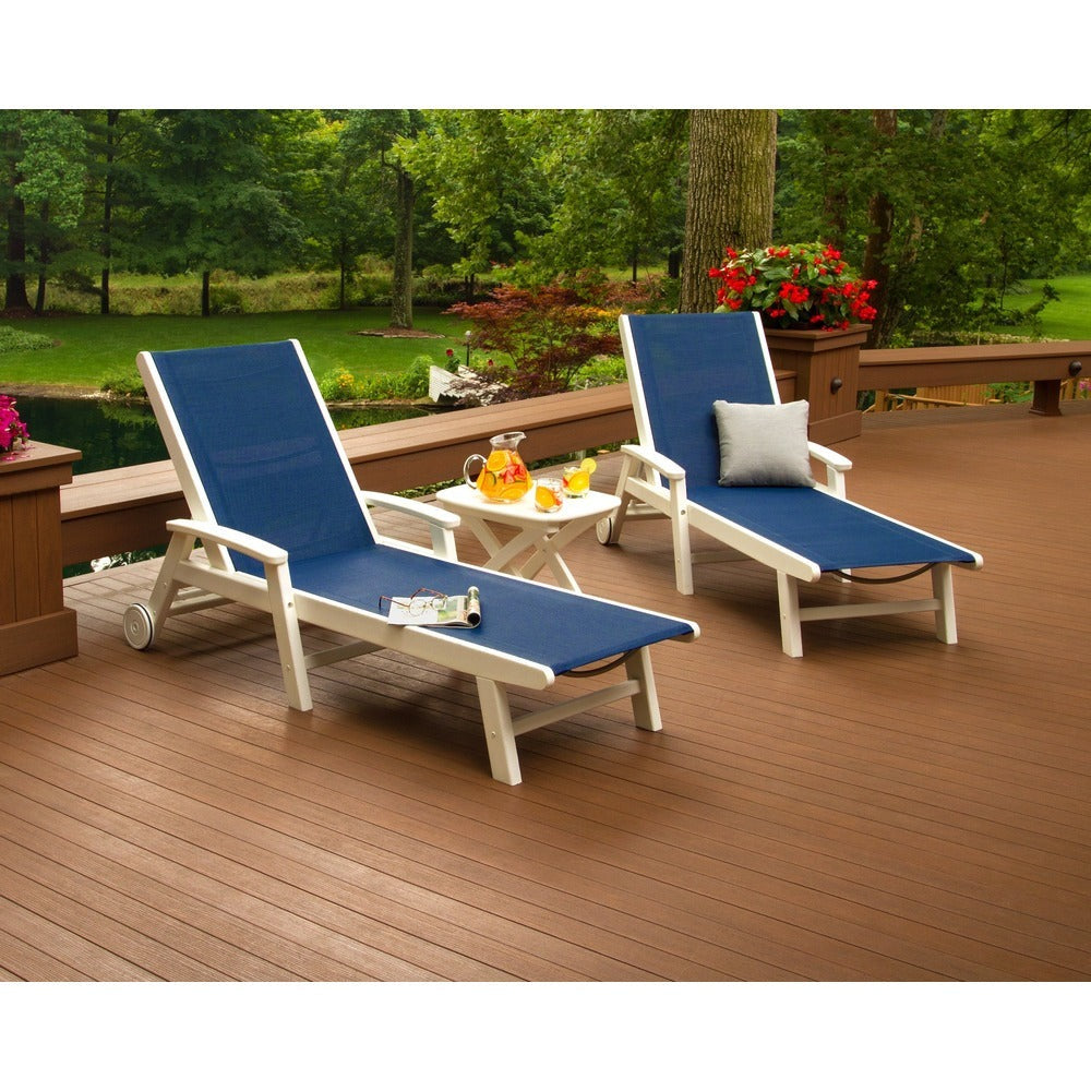 POLYWOOD® - Coastal 3-Piece Wheeled Chaise Set - PWS423 Outdoor Furniture POLYWOOD®