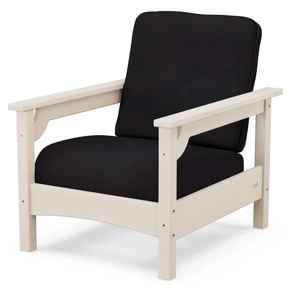POLYWOOD® Outdoor Furniture Sand / Midnight Linen POLYWOOD® - Club Chair - PWCLC23GY