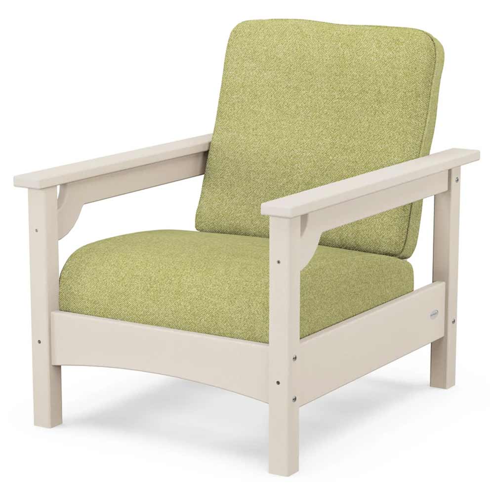POLYWOOD® Outdoor Furniture Sand / Chartreuse Boucle POLYWOOD® - Club Chair - PWCLC23GY