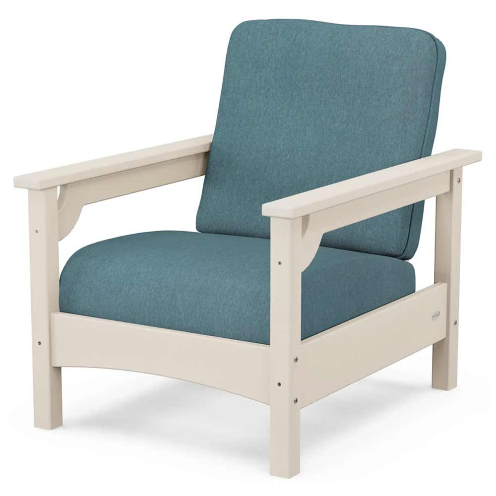POLYWOOD® Outdoor Furniture Sand / Ocean Teal POLYWOOD® - Club Chair - PWCLC23GY