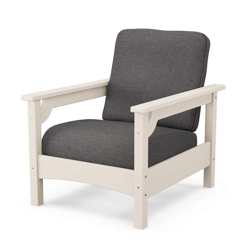 POLYWOOD® Outdoor Furniture Sand / Ash Charcoal POLYWOOD® - Club Chair - PWCLC23GY