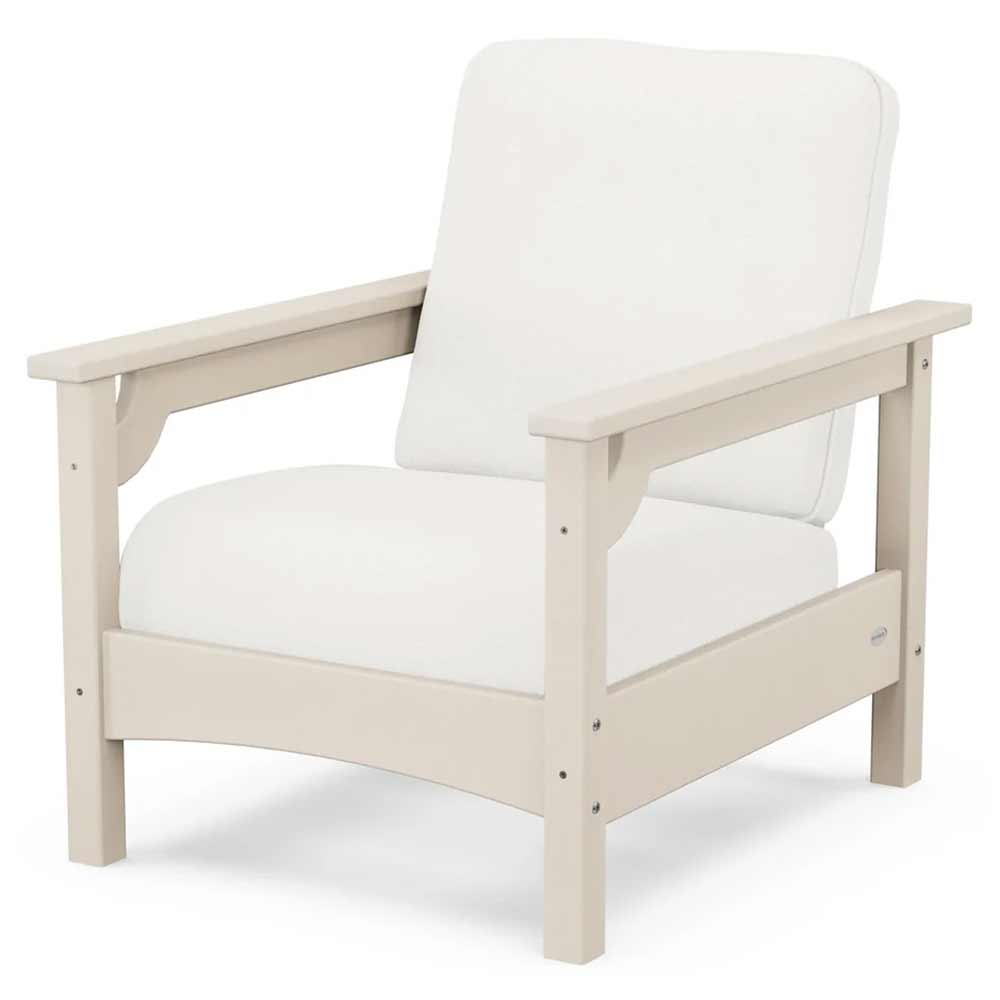 POLYWOOD® Outdoor Furniture Sand / Natural Linen POLYWOOD® - Club Chair - PWCLC23GY