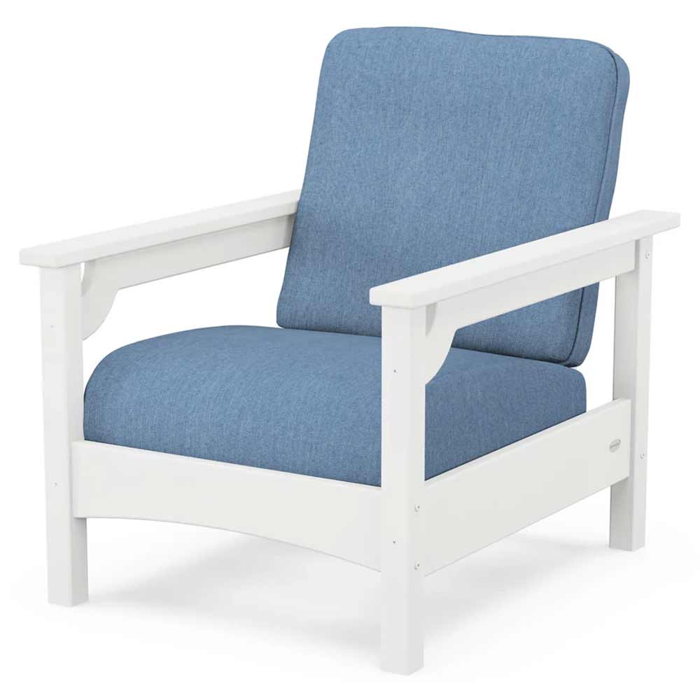 POLYWOOD® Outdoor Furniture White / Sky Blue POLYWOOD® - Club Chair - PWCLC23GY