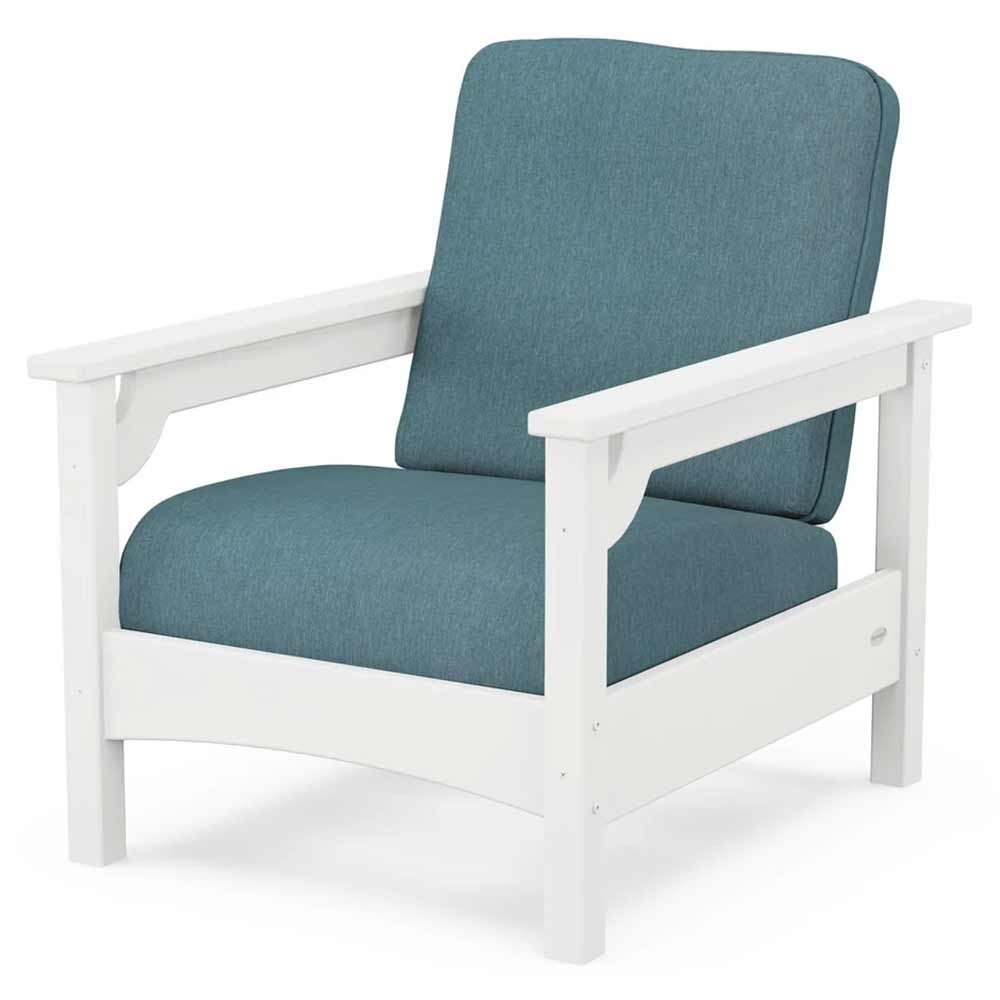 POLYWOOD® Outdoor Furniture White / Ocean Teal POLYWOOD® - Club Chair - PWCLC23GY