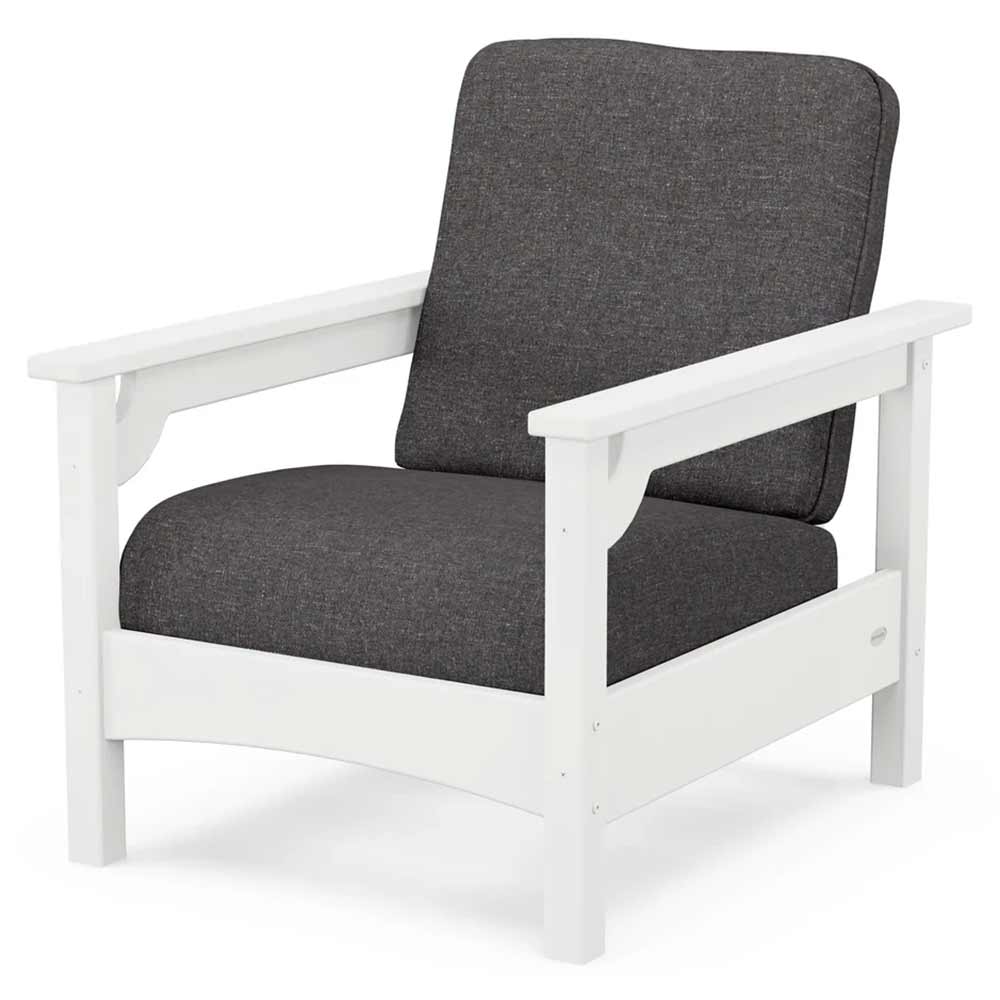 POLYWOOD® Outdoor Furniture White / Ash Charcoal POLYWOOD® - Club Chair - PWCLC23GY