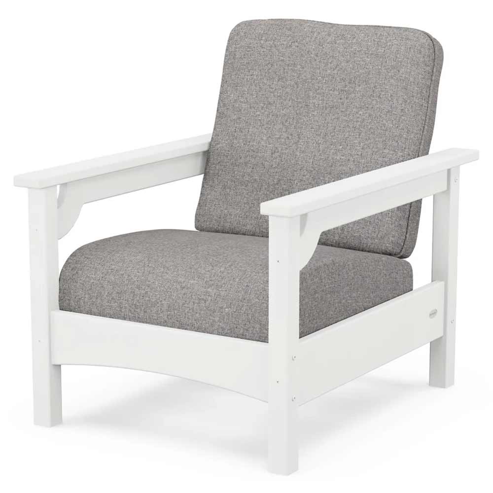POLYWOOD® Outdoor Furniture White / Grey Mist POLYWOOD® - Club Chair - PWCLC23GY