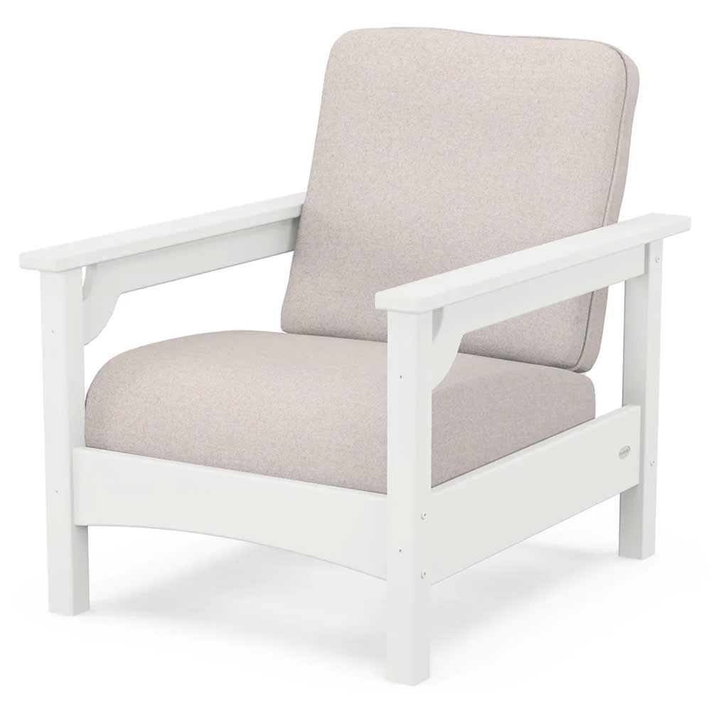 POLYWOOD® Outdoor Furniture White / Dune Burlap POLYWOOD® - Club Chair - PWCLC23GY