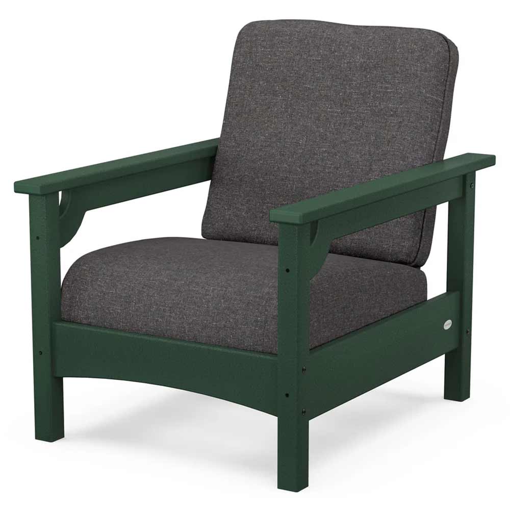 POLYWOOD® Outdoor Furniture Green / Ash Charcoal POLYWOOD® - Club Chair - PWCLC23GY