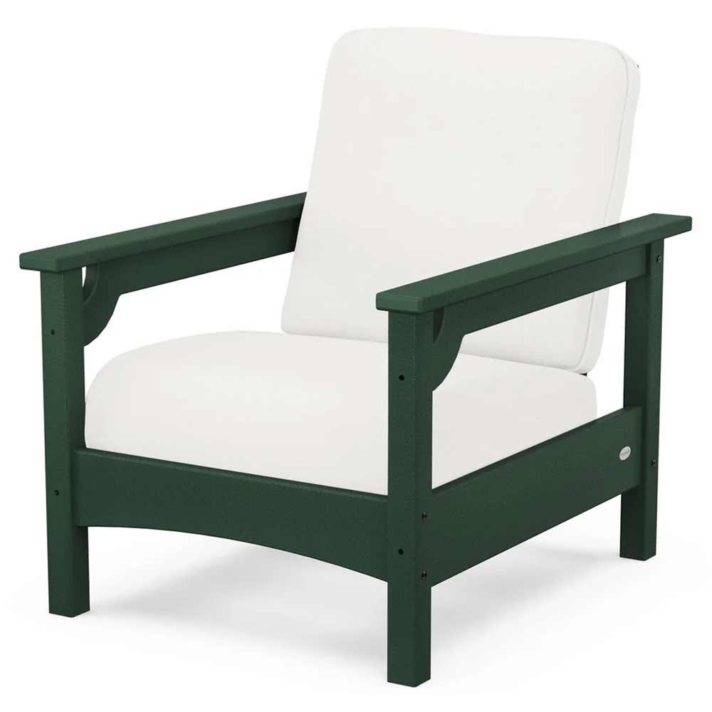 POLYWOOD® Outdoor Furniture Green / Natural Linen POLYWOOD® - Club Chair - PWCLC23GY