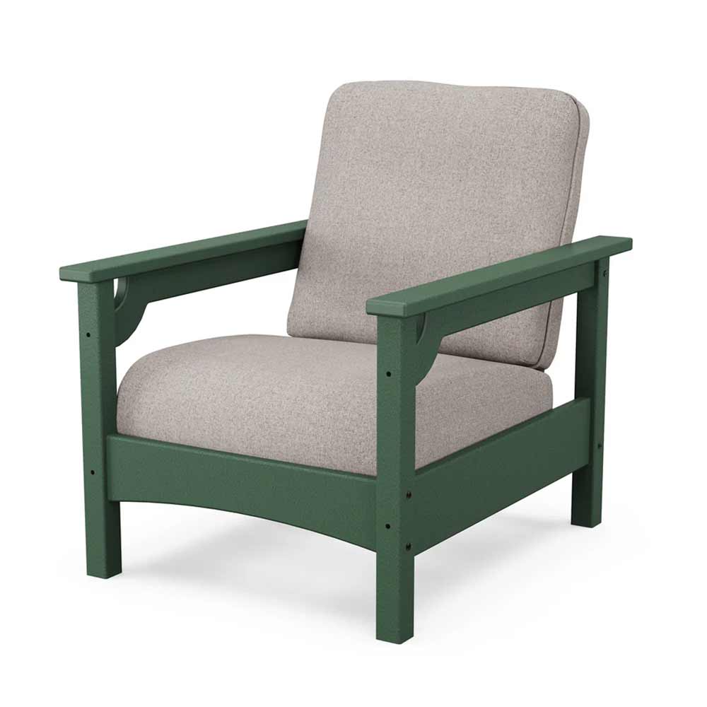 POLYWOOD® Outdoor Furniture Green / Weathered Tweed POLYWOOD® - Club Chair - PWCLC23GY