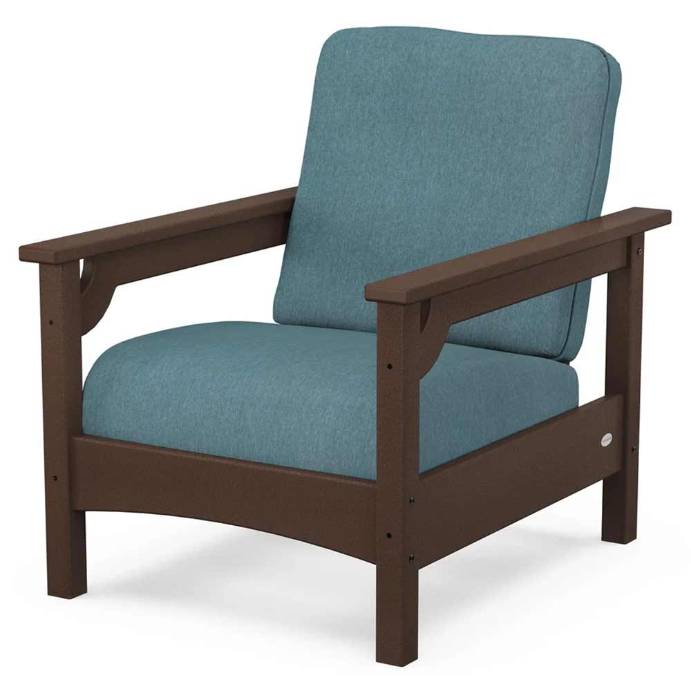 POLYWOOD® Outdoor Furniture Mahogany / Ocean Teal POLYWOOD® - Club Chair - PWCLC23GY