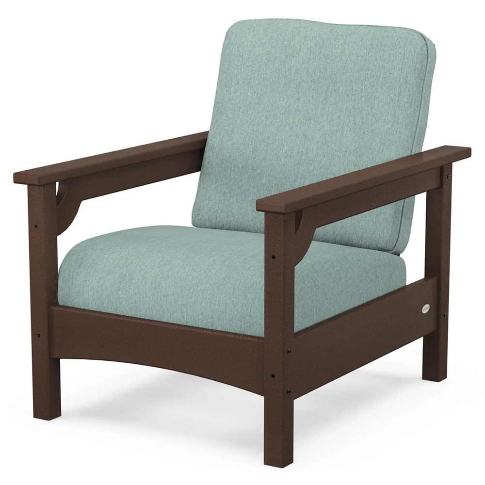 POLYWOOD® Outdoor Furniture Mahogany / Glacier Spa POLYWOOD® - Club Chair - PWCLC23GY