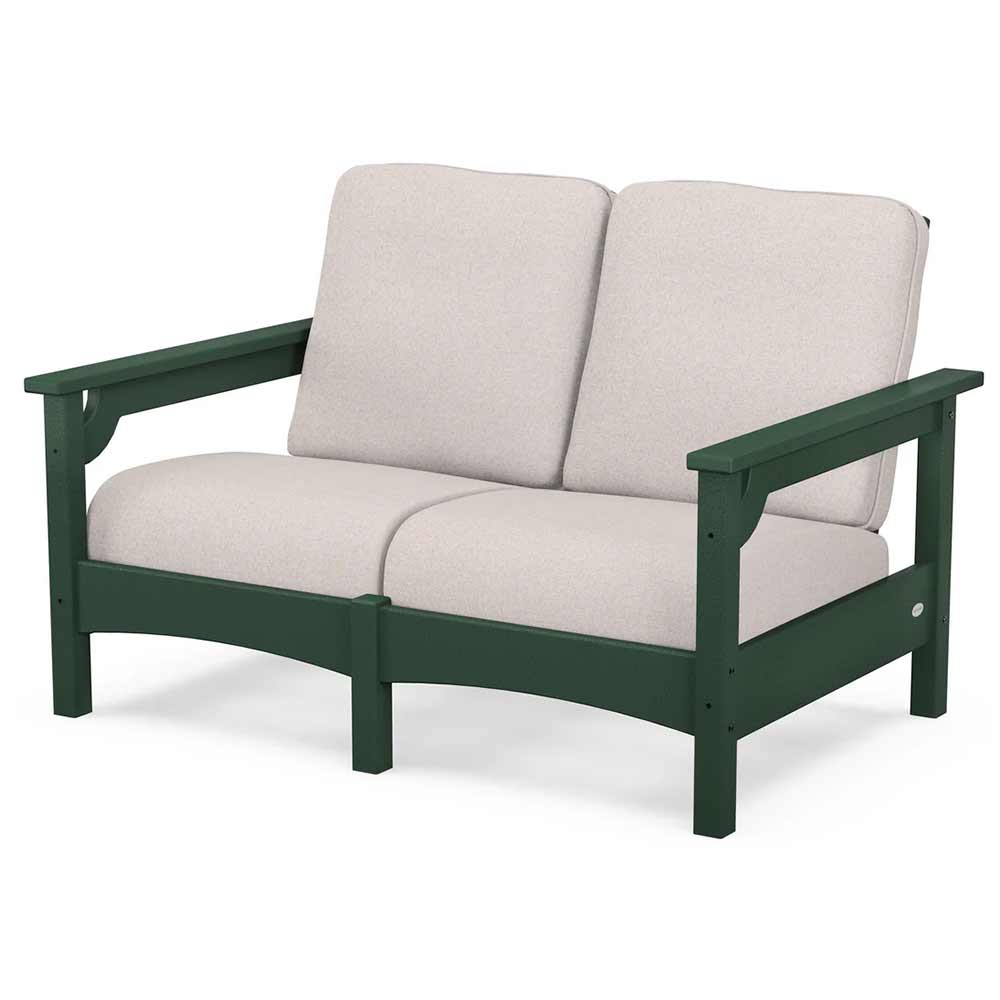 POLYWOOD® Outdoor Furniture Green / Dune Burlap POLYWOOD® - Club Loveseat - PWCLC47GY