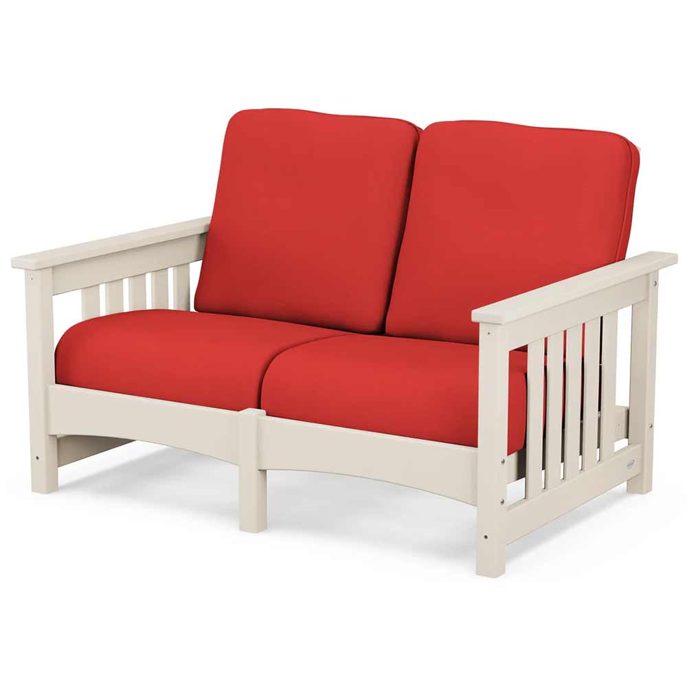 POLYWOOD® Outdoor Furniture POLYWOOD® - Club Mission Loveseat - PWCMC47GY
