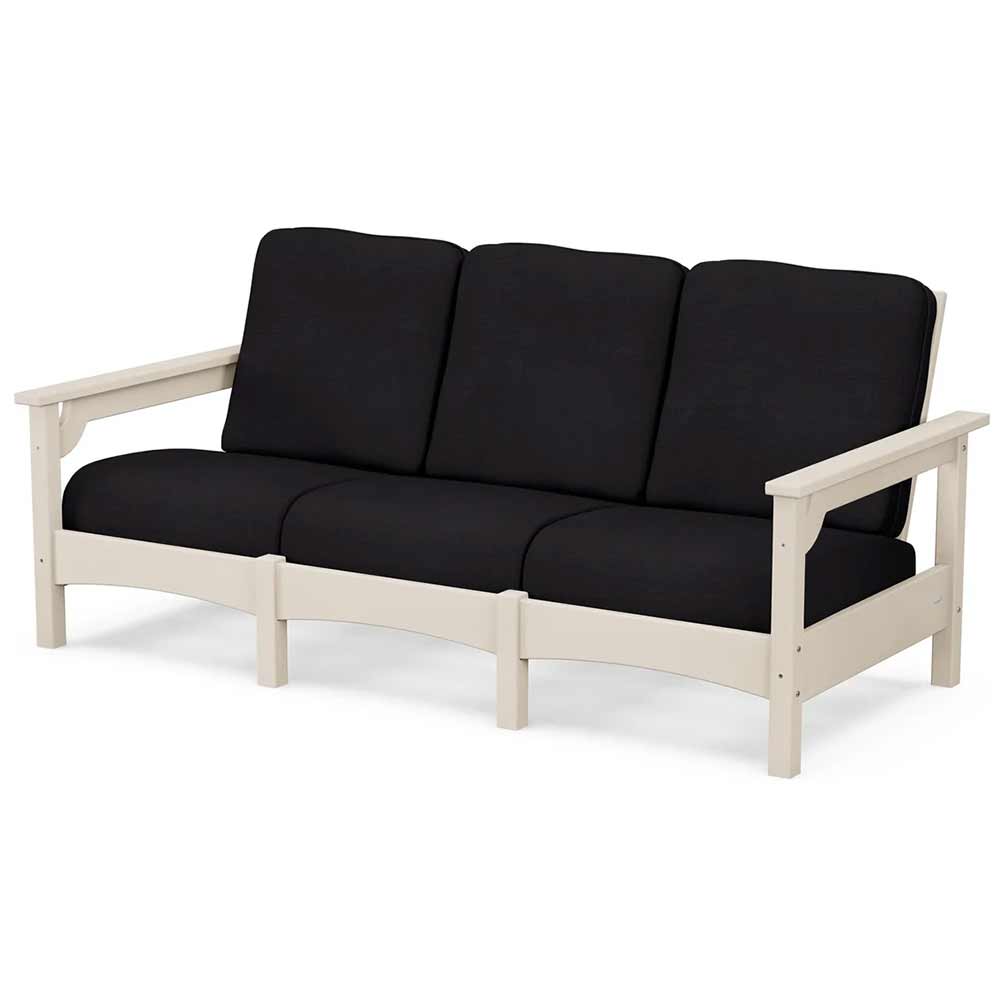 POLYWOOD® Outdoor Furniture Sand / Midnight Linen POLYWOOD® Club Sofa - PWCLC71