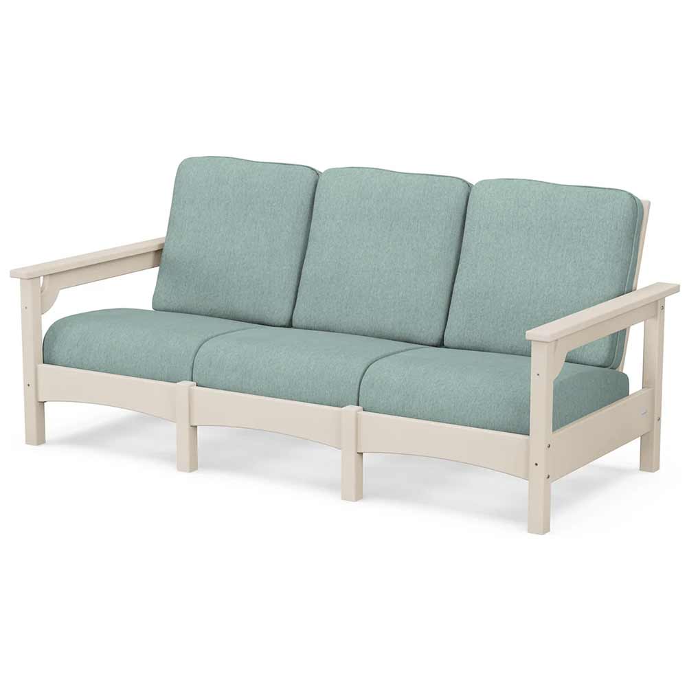 POLYWOOD® Outdoor Furniture Sand / Glacier Spa POLYWOOD® Club Sofa - PWCLC71