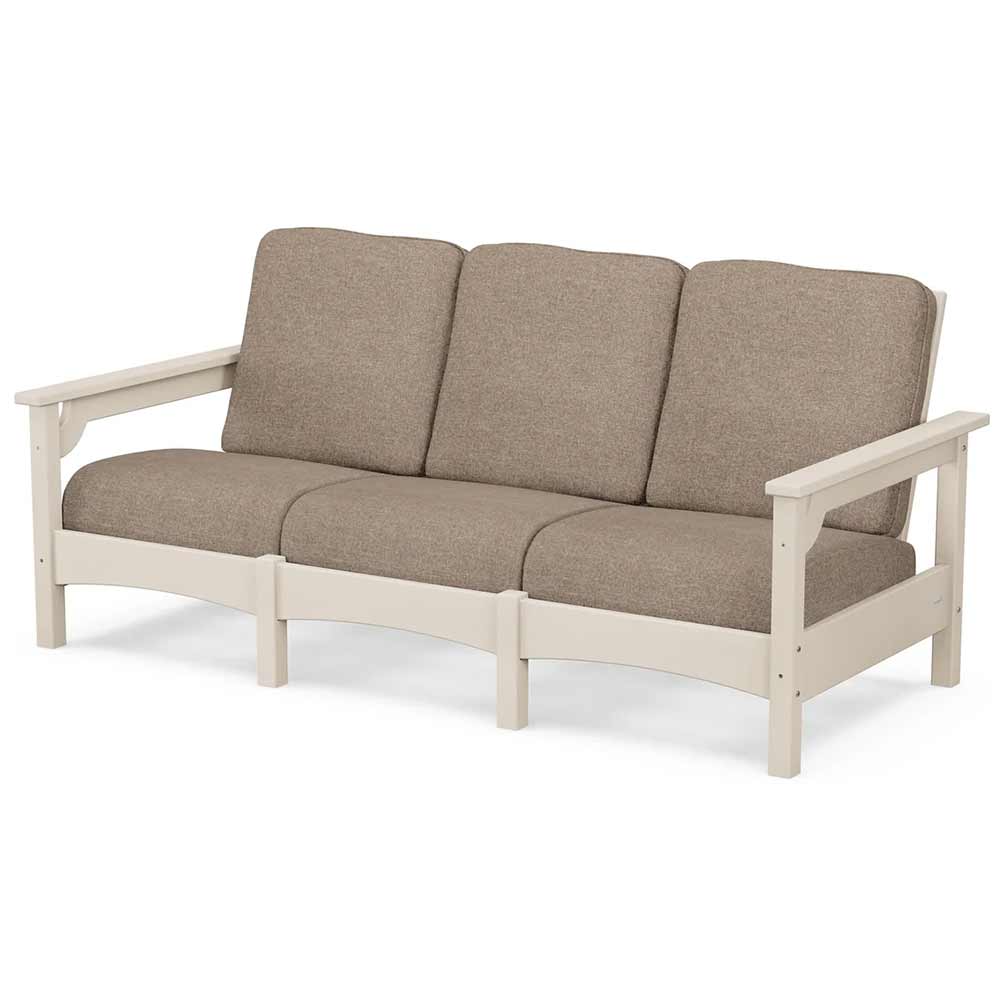 POLYWOOD® Outdoor Furniture Sand / Spiced Burlap POLYWOOD® Club Sofa - PWCLC71