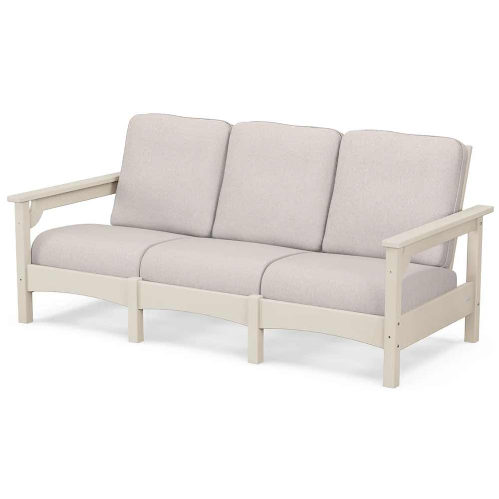 POLYWOOD® Outdoor Furniture Sand / Dune Burlap POLYWOOD® Club Sofa - PWCLC71