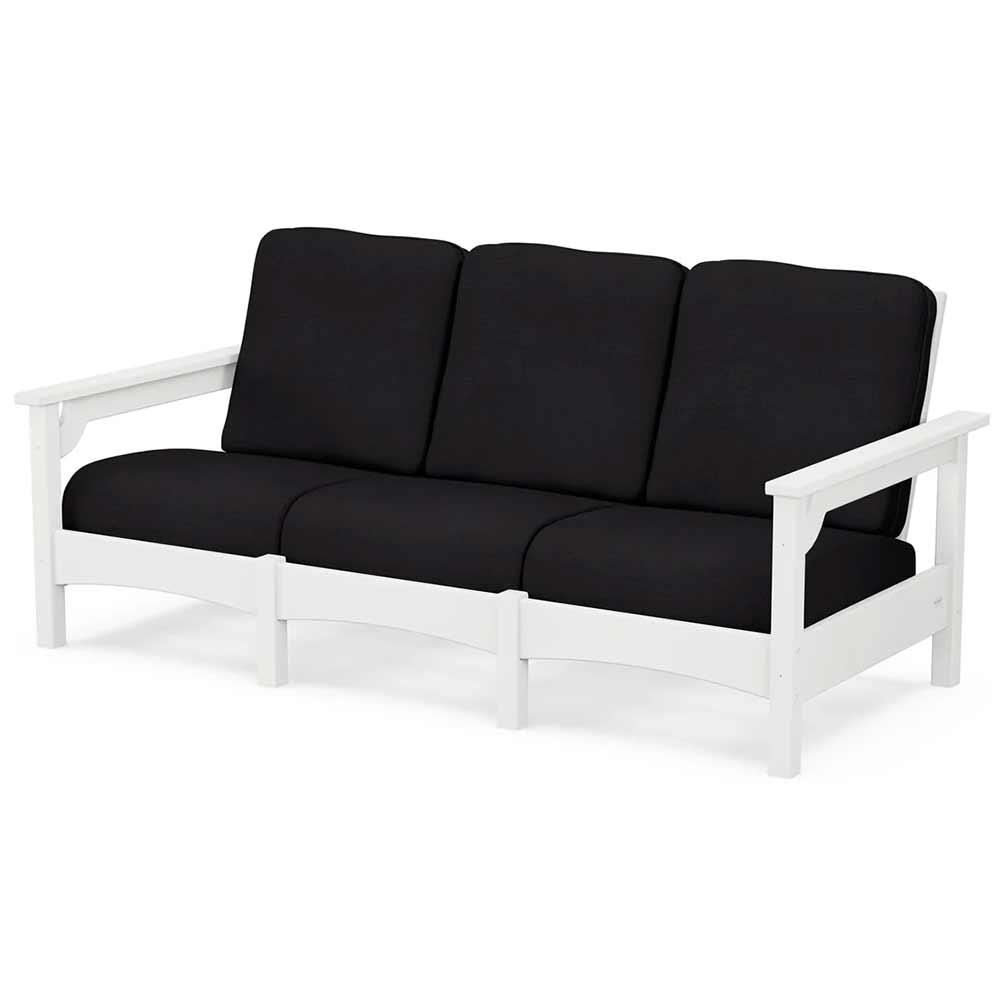 POLYWOOD® Outdoor Furniture White / Midnight Linen POLYWOOD® Club Sofa - PWCLC71