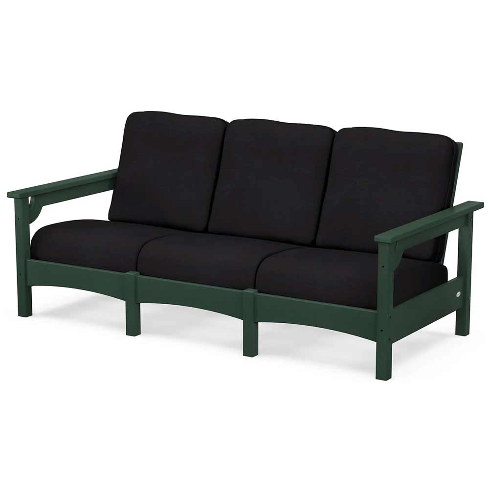 POLYWOOD® Outdoor Furniture Green / Midnight Linen POLYWOOD® Club Sofa - PWCLC71