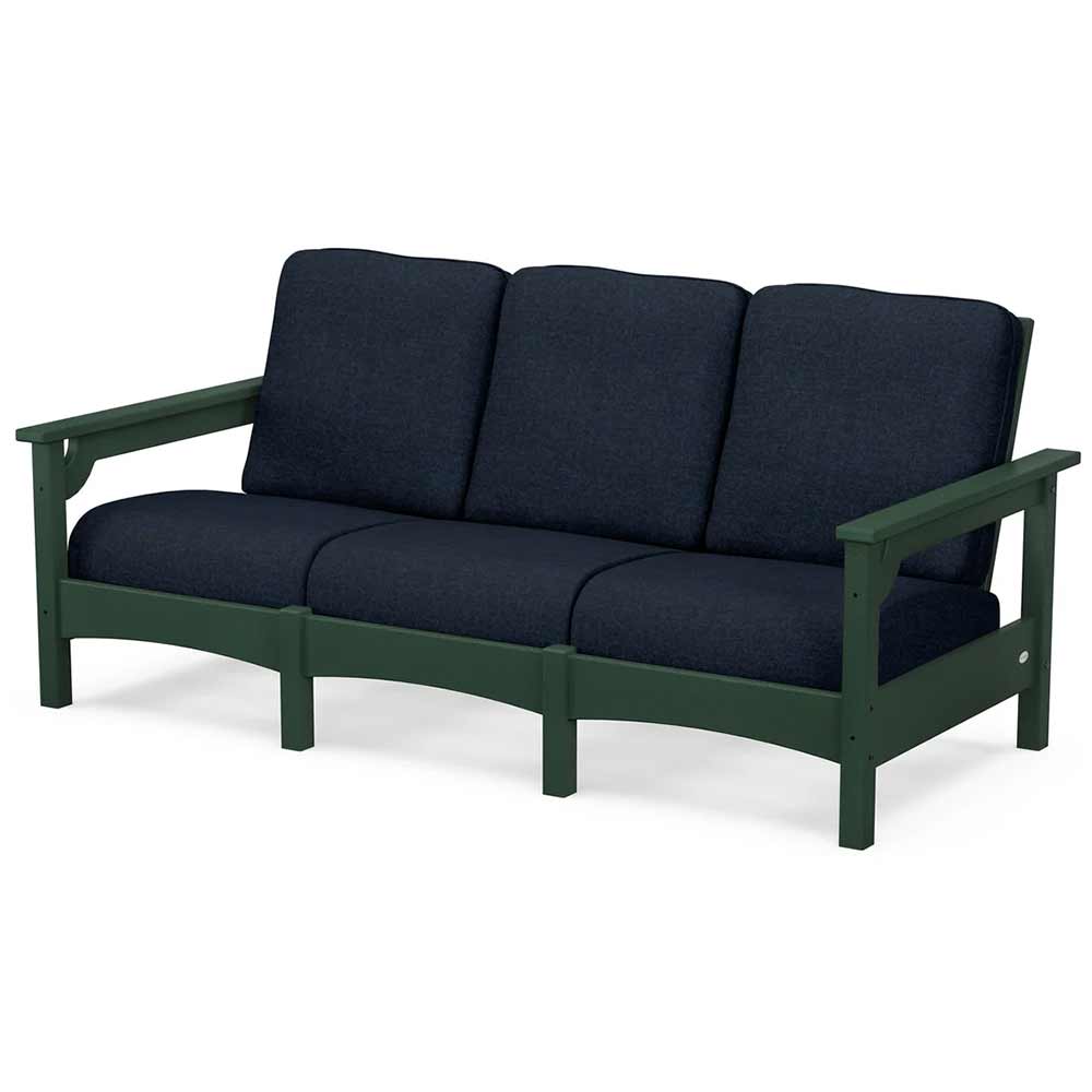 POLYWOOD® Outdoor Furniture Green / Marine Indigo POLYWOOD® Club Sofa - PWCLC71