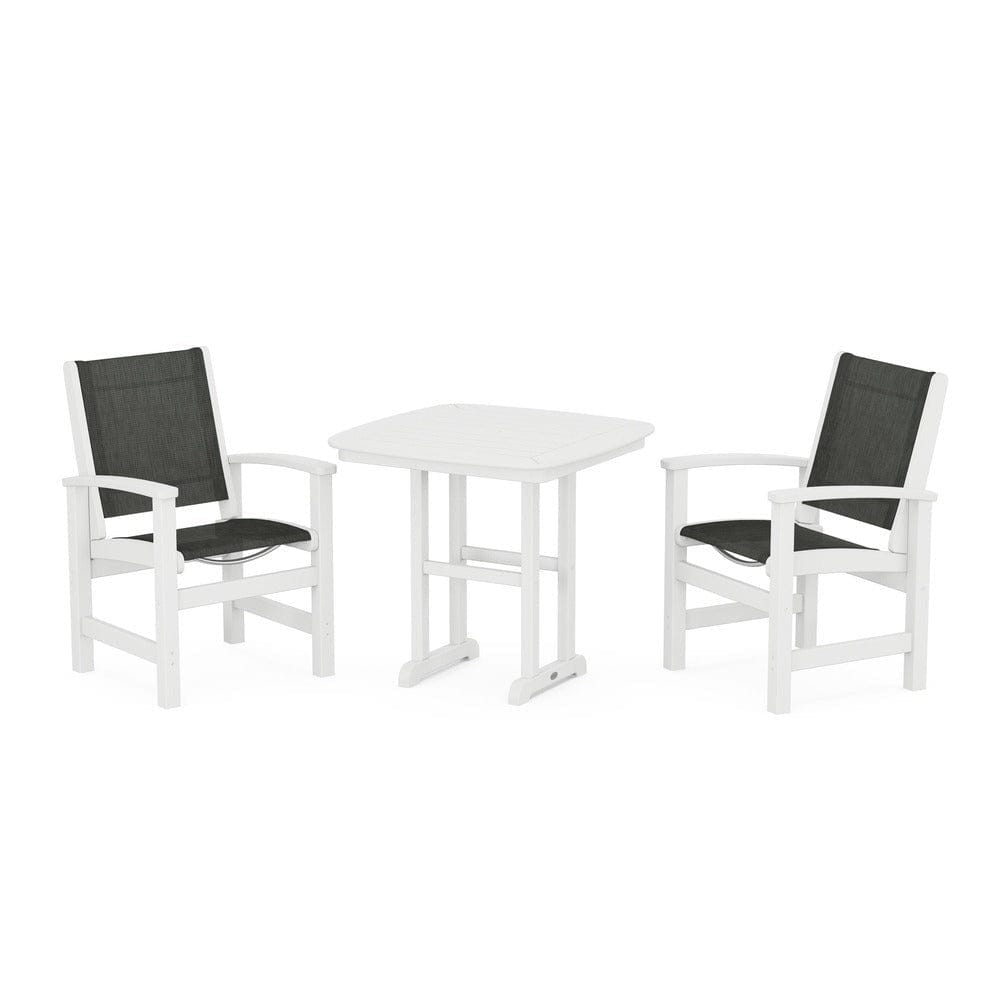 POLYWOOD® Outdoor Furniture White / Ember Sling POLYWOOD® - Coastal 3-Piece Dining Set - PWS1205