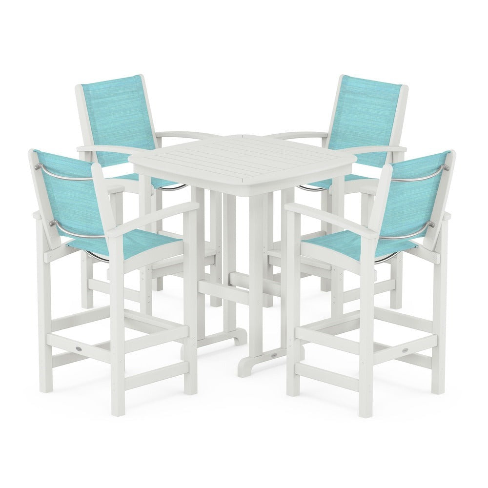 POLYWOOD® Outdoor Furniture POLYWOOD® Coastal 5-Piece Bar Set - PWS210-1