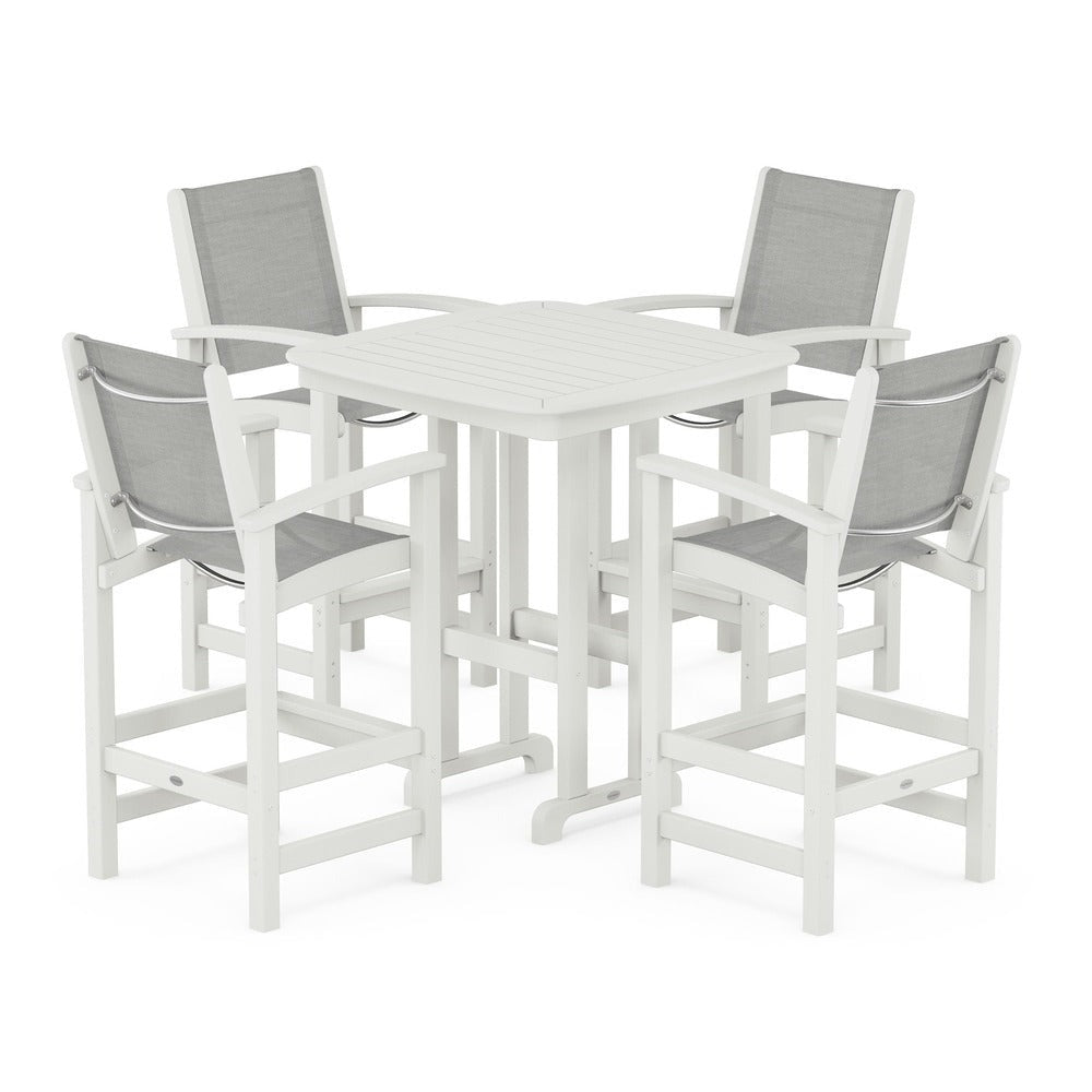 POLYWOOD® Outdoor Furniture POLYWOOD® Coastal 5-Piece Bar Set - PWS210-1