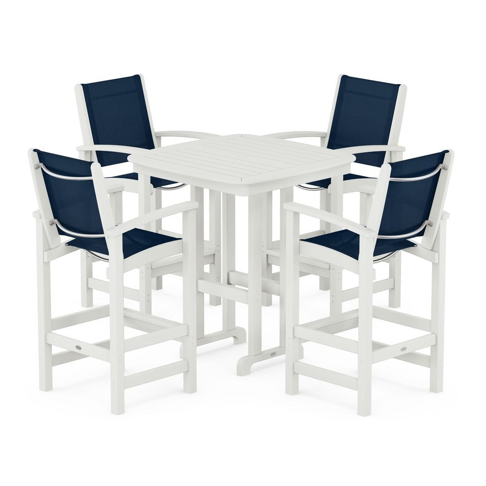 POLYWOOD® Outdoor Furniture POLYWOOD® Coastal 5-Piece Bar Set - PWS210-1