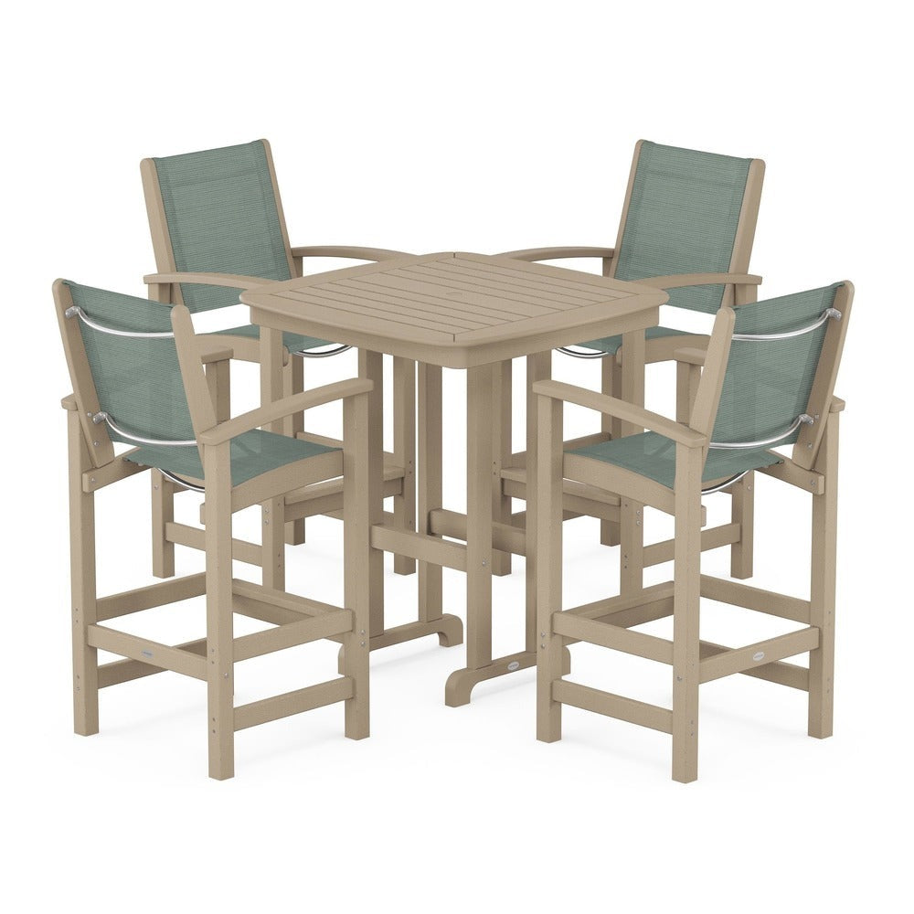 POLYWOOD® Outdoor Furniture POLYWOOD® Coastal 5-Piece Bar Set - PWS210-1
