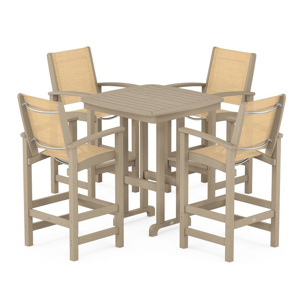 POLYWOOD® Outdoor Furniture POLYWOOD® Coastal 5-Piece Bar Set - PWS210-1