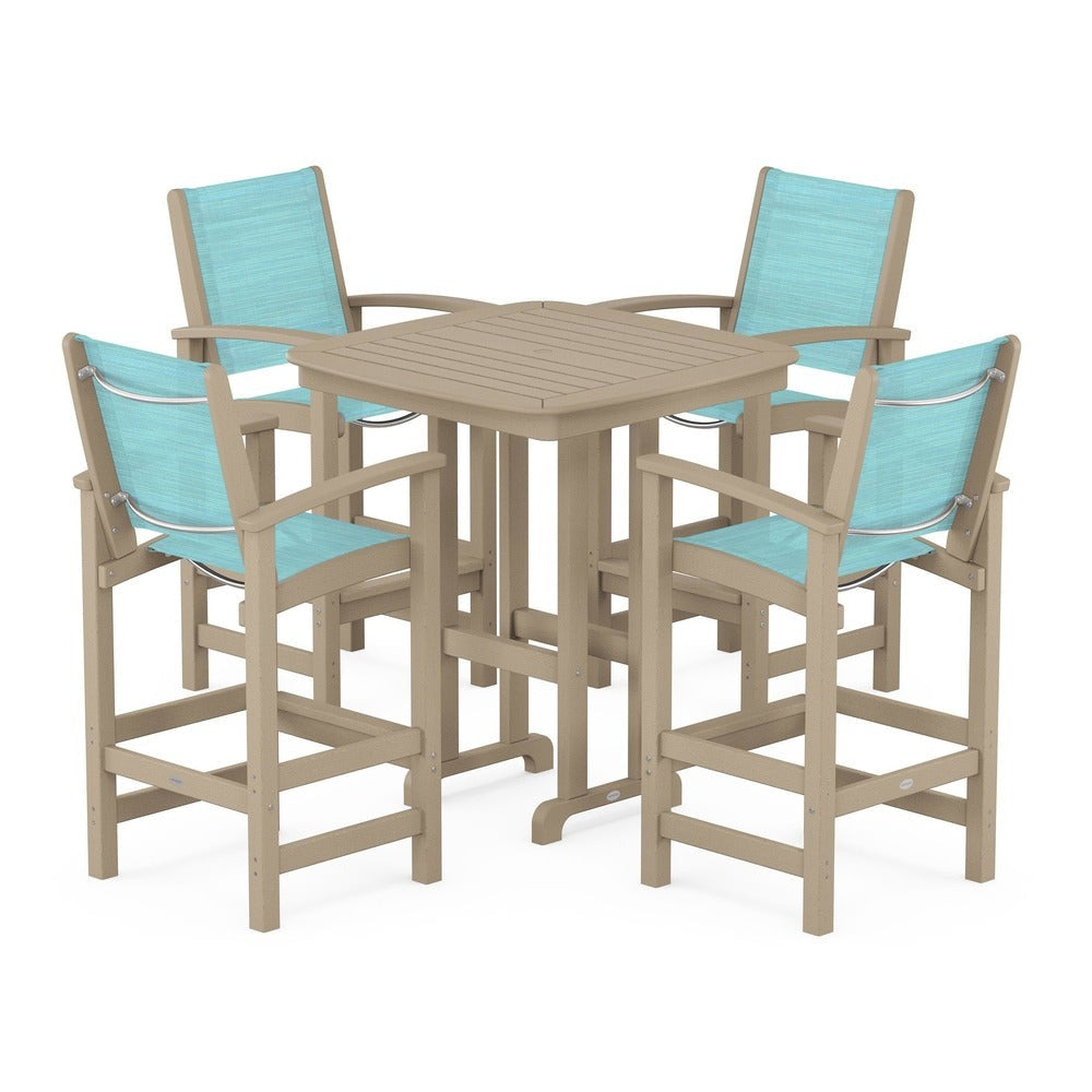 POLYWOOD® Outdoor Furniture POLYWOOD® Coastal 5-Piece Bar Set - PWS210-1