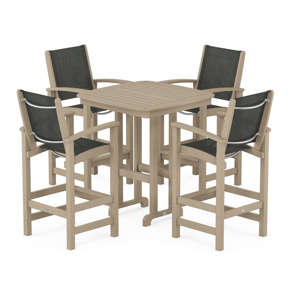 POLYWOOD® Outdoor Furniture POLYWOOD® Coastal 5-Piece Bar Set - PWS210-1