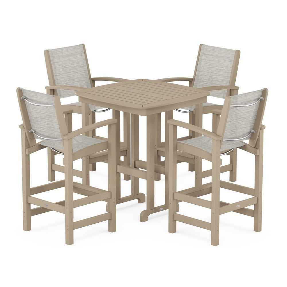 POLYWOOD® Outdoor Furniture POLYWOOD® Coastal 5-Piece Bar Set - PWS210-1