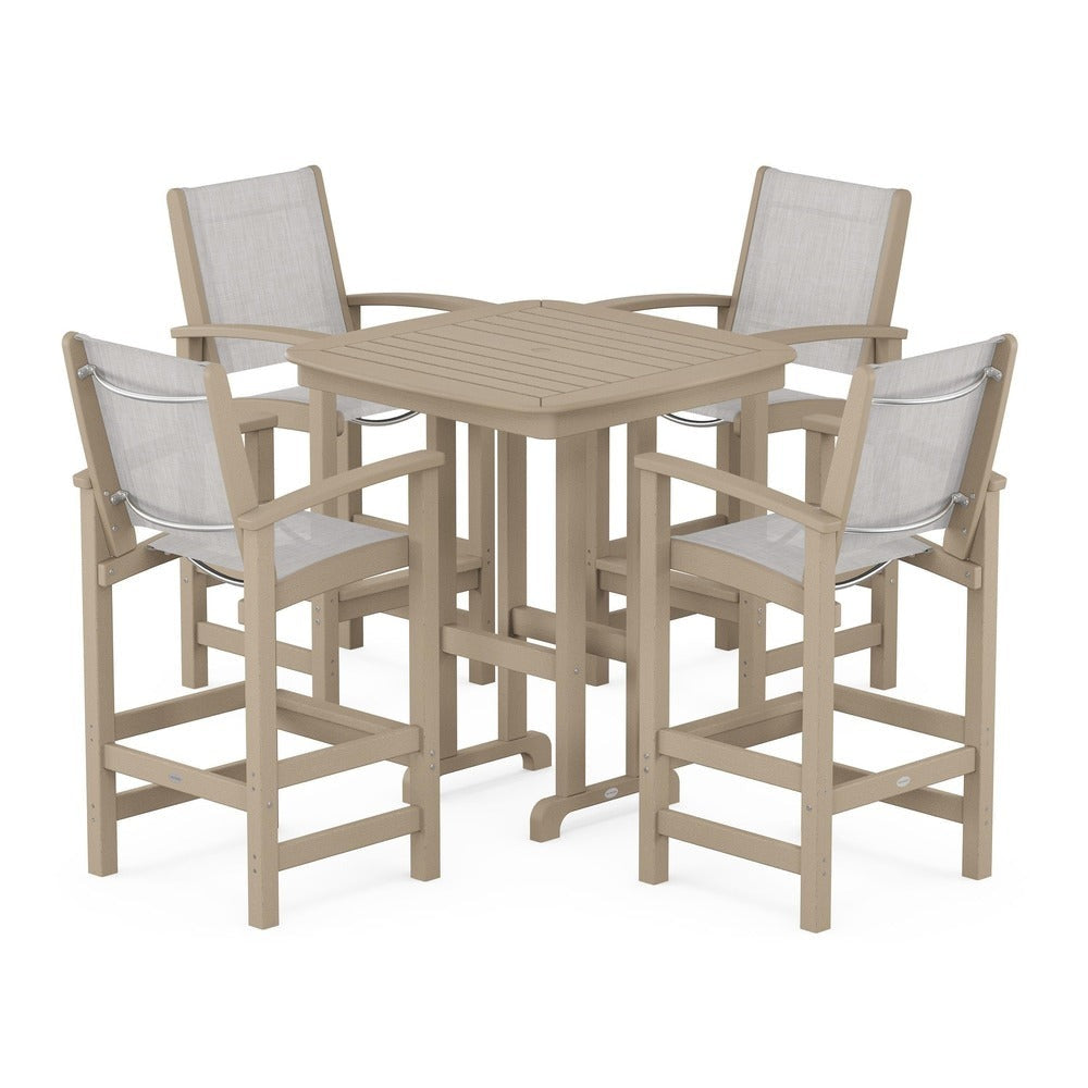 POLYWOOD® Outdoor Furniture POLYWOOD® Coastal 5-Piece Bar Set - PWS210-1