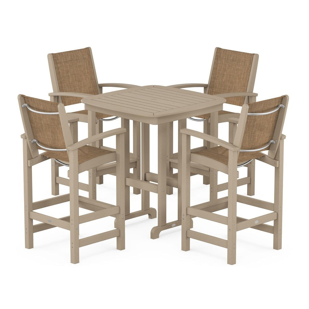 POLYWOOD® Outdoor Furniture POLYWOOD® Coastal 5-Piece Bar Set - PWS210-1