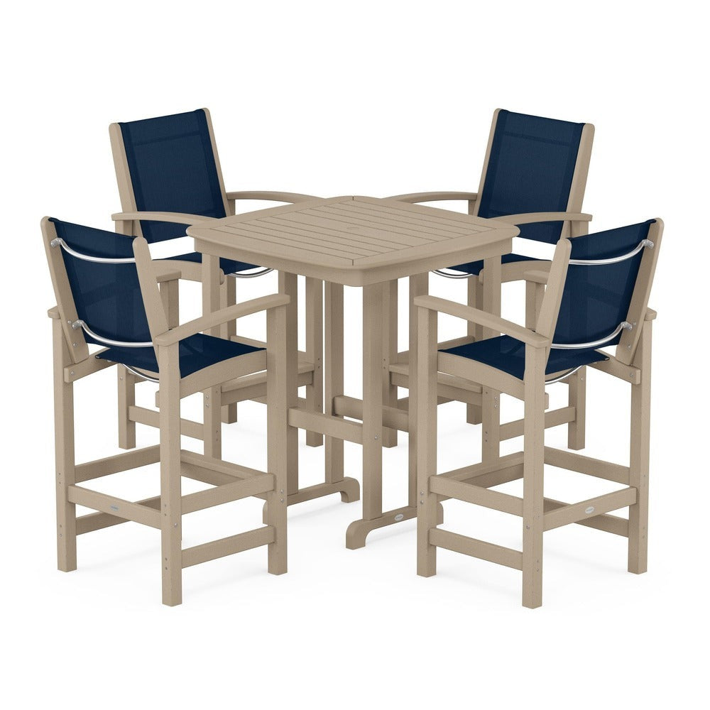 POLYWOOD® Outdoor Furniture POLYWOOD® Coastal 5-Piece Bar Set - PWS210-1