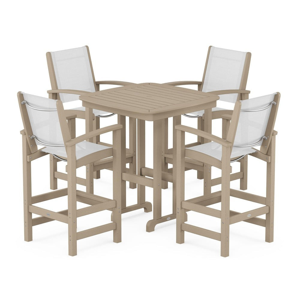 POLYWOOD® Outdoor Furniture POLYWOOD® Coastal 5-Piece Bar Set - PWS210-1