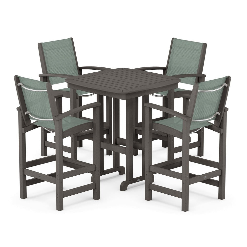 POLYWOOD® Outdoor Furniture POLYWOOD® Coastal 5-Piece Bar Set - PWS210-1